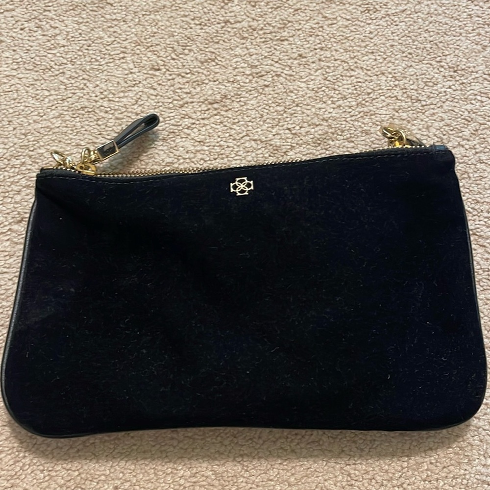 Ann Taylor Suede Black Clutch